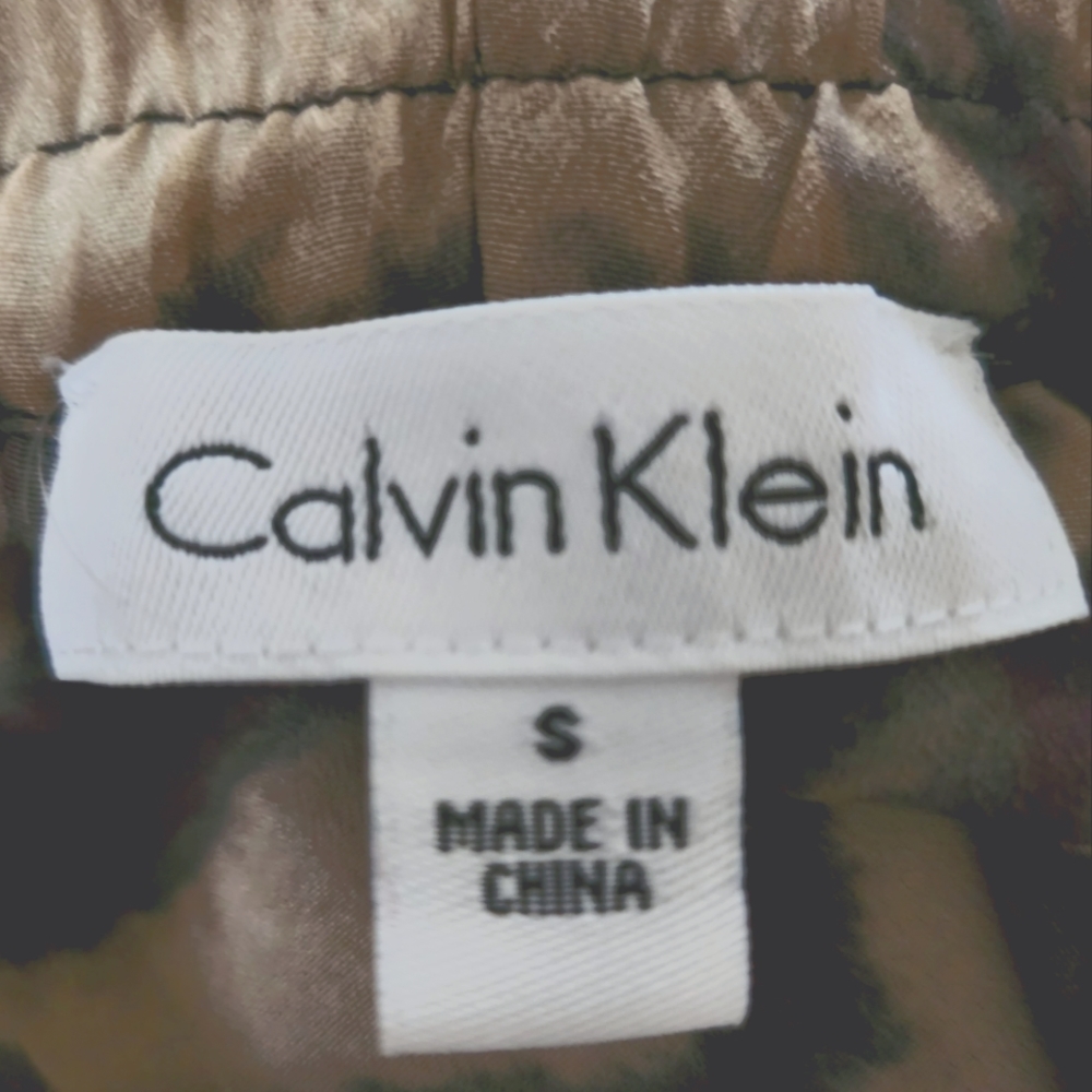 CALVIN KLEIN ABSTRACT PRINT WIDE LEG LIGHTWEIGHT PANTS - Picture 5 of 6